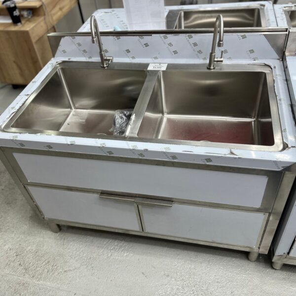 Stainless Steel Double Sinks with Cupboards | Commercial Sink