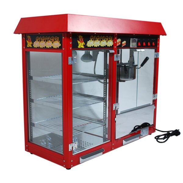 8oz Commercial Popcorn Machine with Heated Display Cabinet