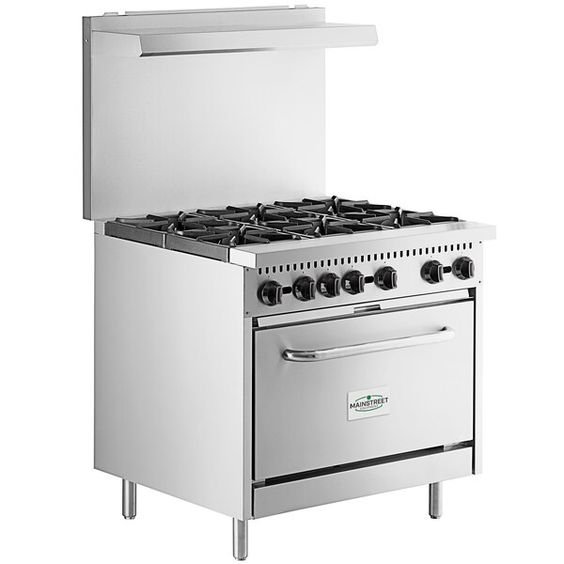 6 Burner Gas Range with Oven | Vesta Commercial Stove