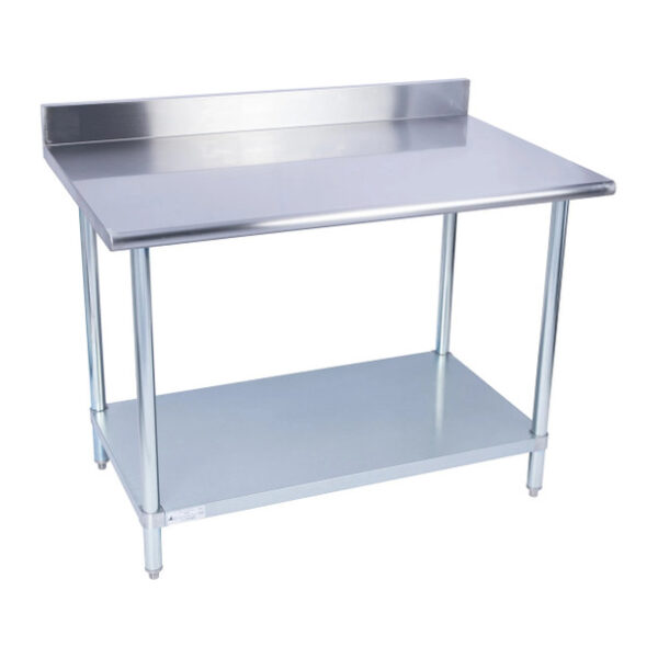 30" x 5ft Stainless Steel Tables w/ 4" Backsplash