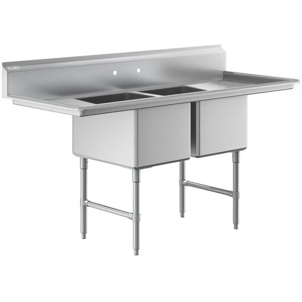 Heavy Duty Double Sink w/ Left and Right Drainboard