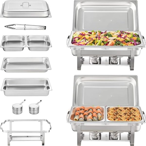 4" Double Chafing Dish Set